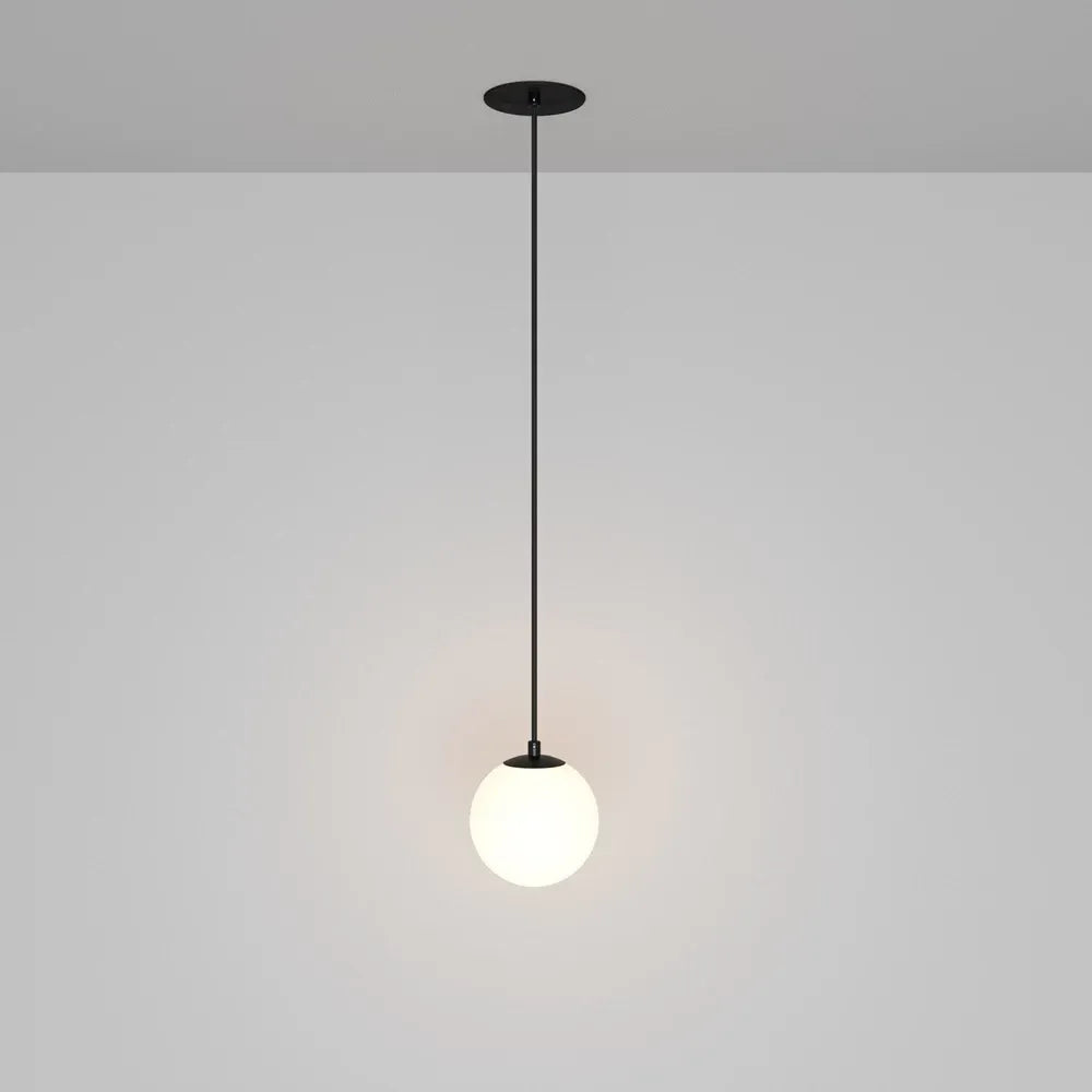 Pendul incastrat din Aluminiu Negru H220xD10cm IP 20 5W 300lm 3000k Luna