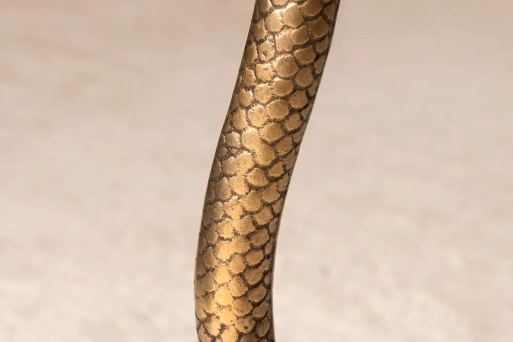 Masuta laterala din Sticla securizata Transparent si Metal Cupru L45xH62cm Wildlife snake