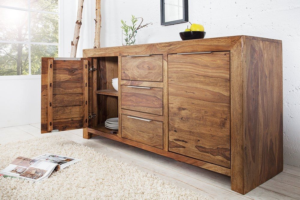 Comoda din Lemn masiv de sheesham Maro Lagos L135xH70cm