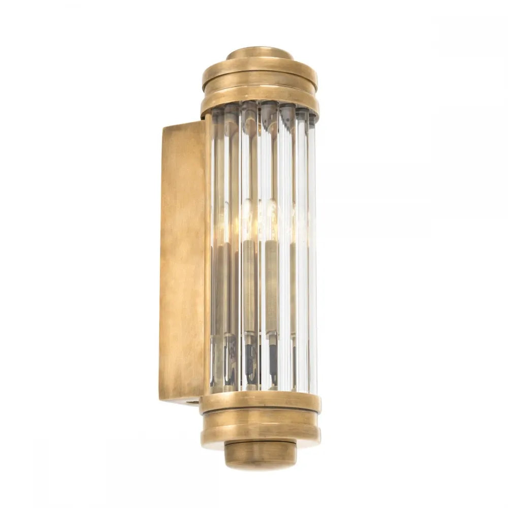 Aplica de perete din Metal Alama si Sticla Transparent H26xL7cm Gascogne XS Eichholtz