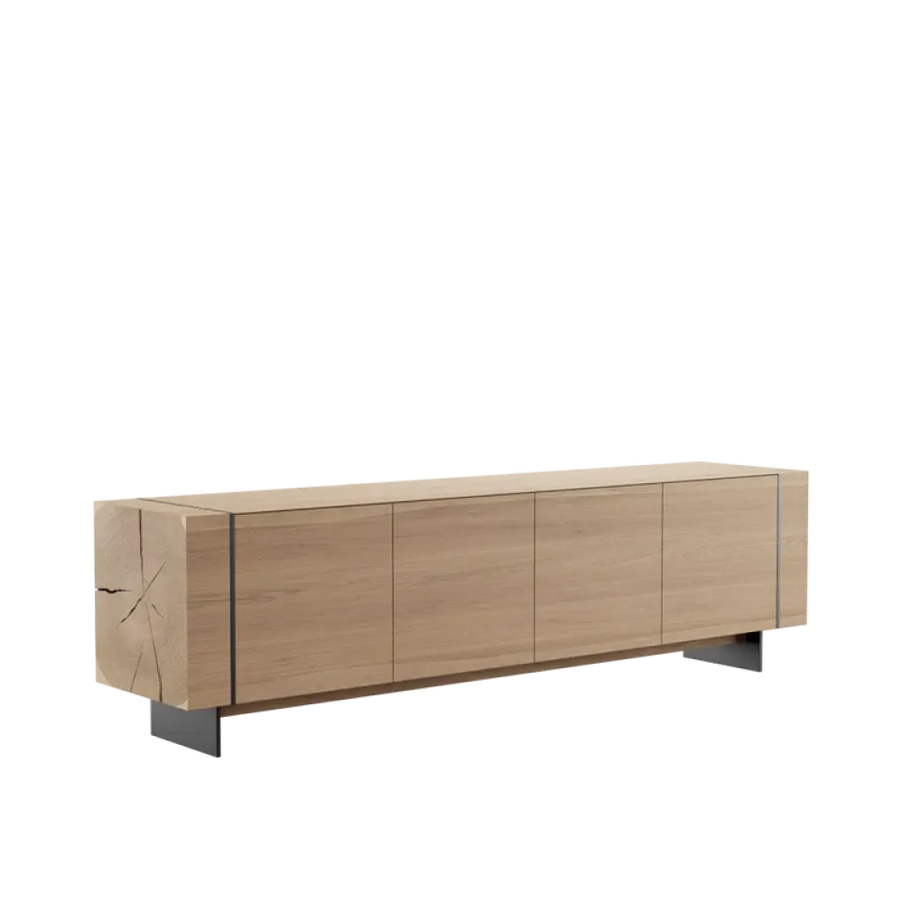 Comoda TV  4 usi din Lemn de Stejar L228cm Beams