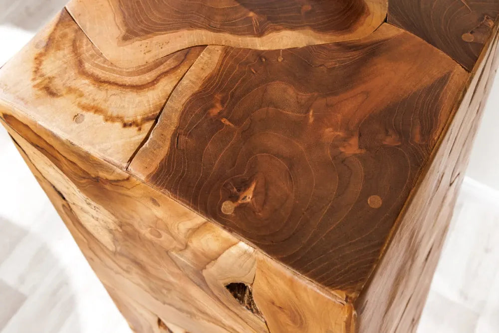 Coloana decorativa din Lemn de tec Maro brown H110xL30cm Tribal
