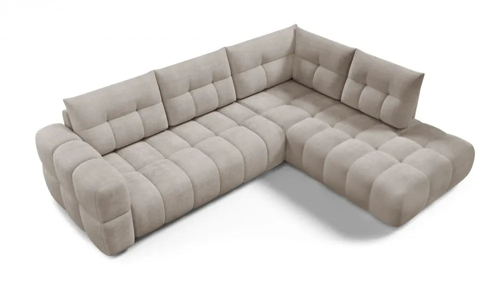 Coltar in forma de L tapitat cu material pet friendly Alias bej L291 x 219cm