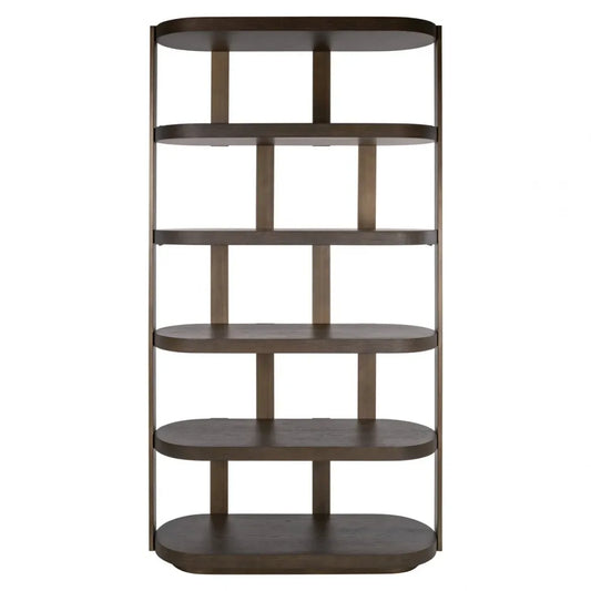 Etajera din Metal/Furnir de stejar Alama/Maro si Furnir de stejar Maro L120xH220cm Ellington Richmond interiors