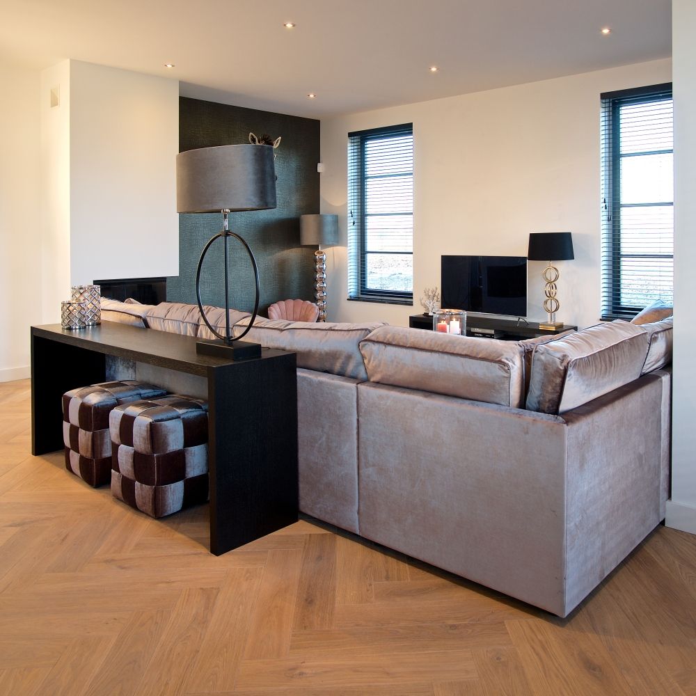 Consola din Lemn masiv de stejar Negru Oakura L200xH80cm Richmond Interiors