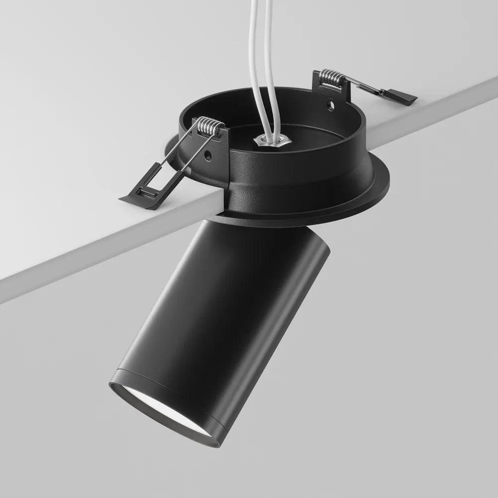 Spot incastrat din Aluminiu Negru H12xD5cm IP 20 GU10 10W FOCUS S