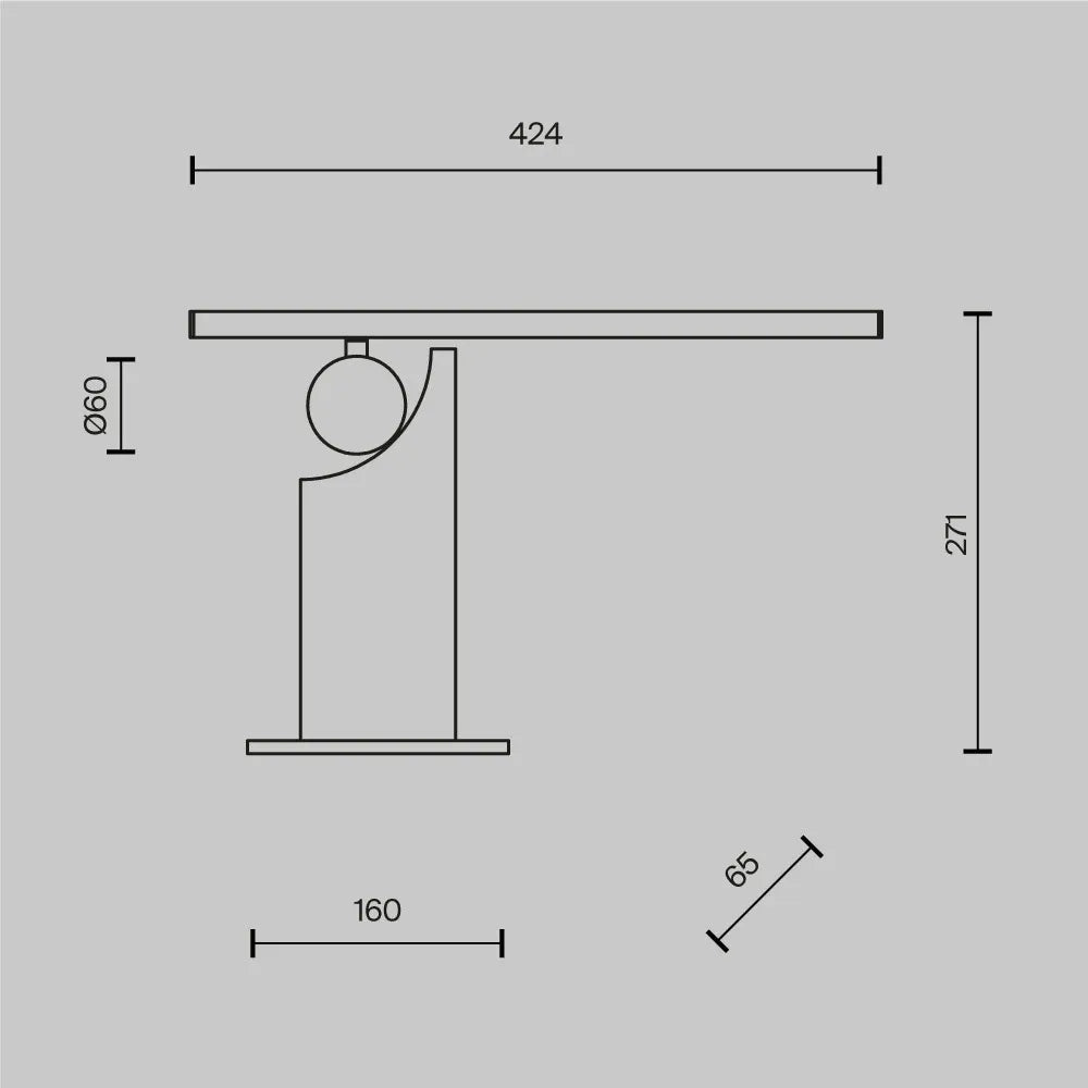 Veioza din Metal/Marmura Negru si Metal Negru H27.1xL42.4cm Monumento