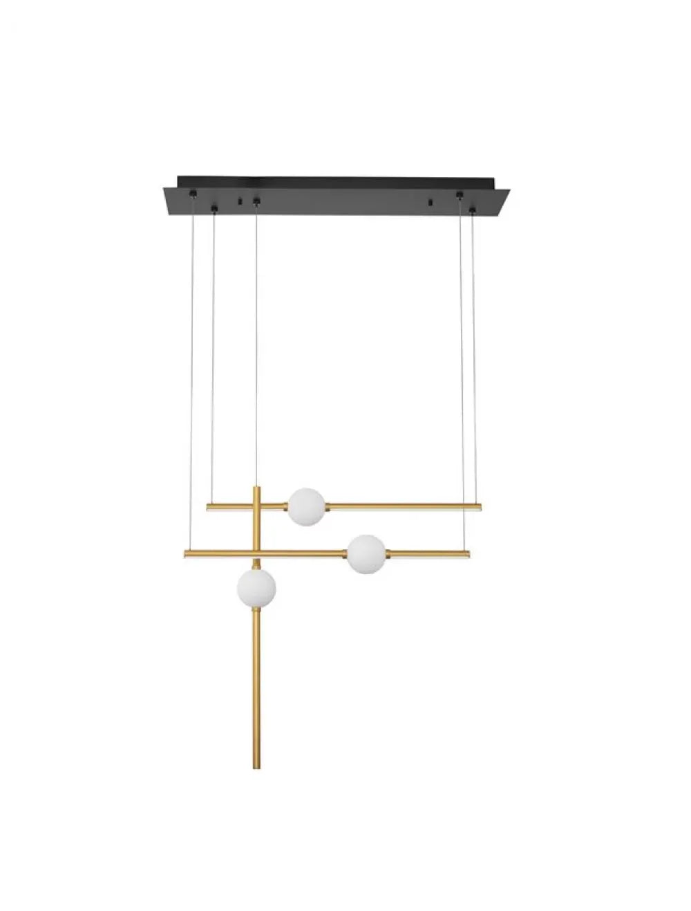 Candelabru structura din Aluminiu Negru/Auriu si abajur din Sticla Alb H120xL89cm IP20 26W 2541lm 3000k ACROBAT