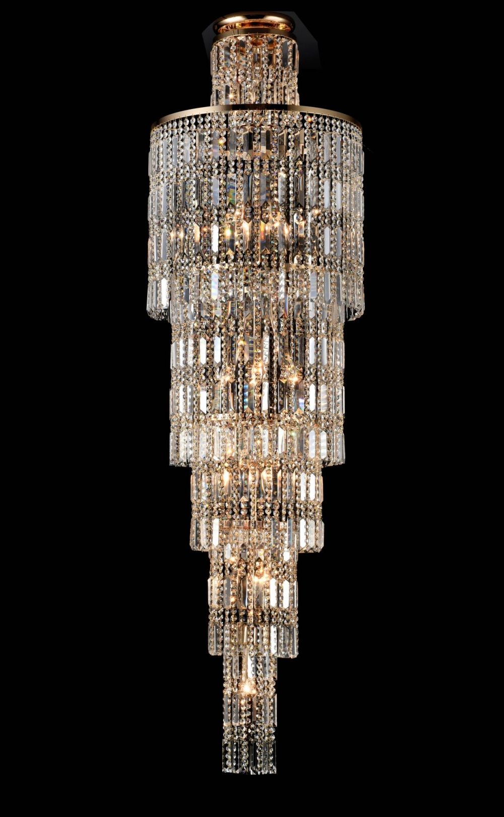 Lustra rotunda din Cristal Transparent cu 16 becuri D52xH175cm Niagara