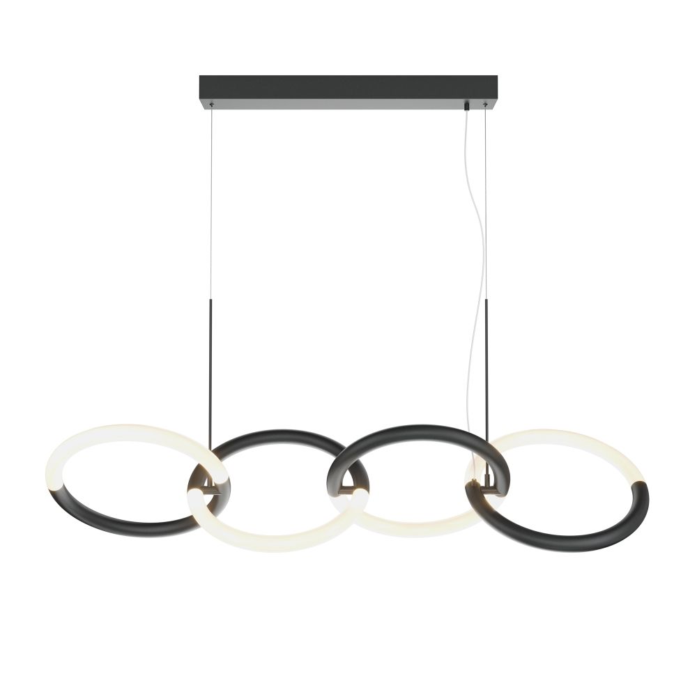 Lustra Dreptunghiulara din Metal Negru 40W 2600lm 3000k L100xH120cm Node