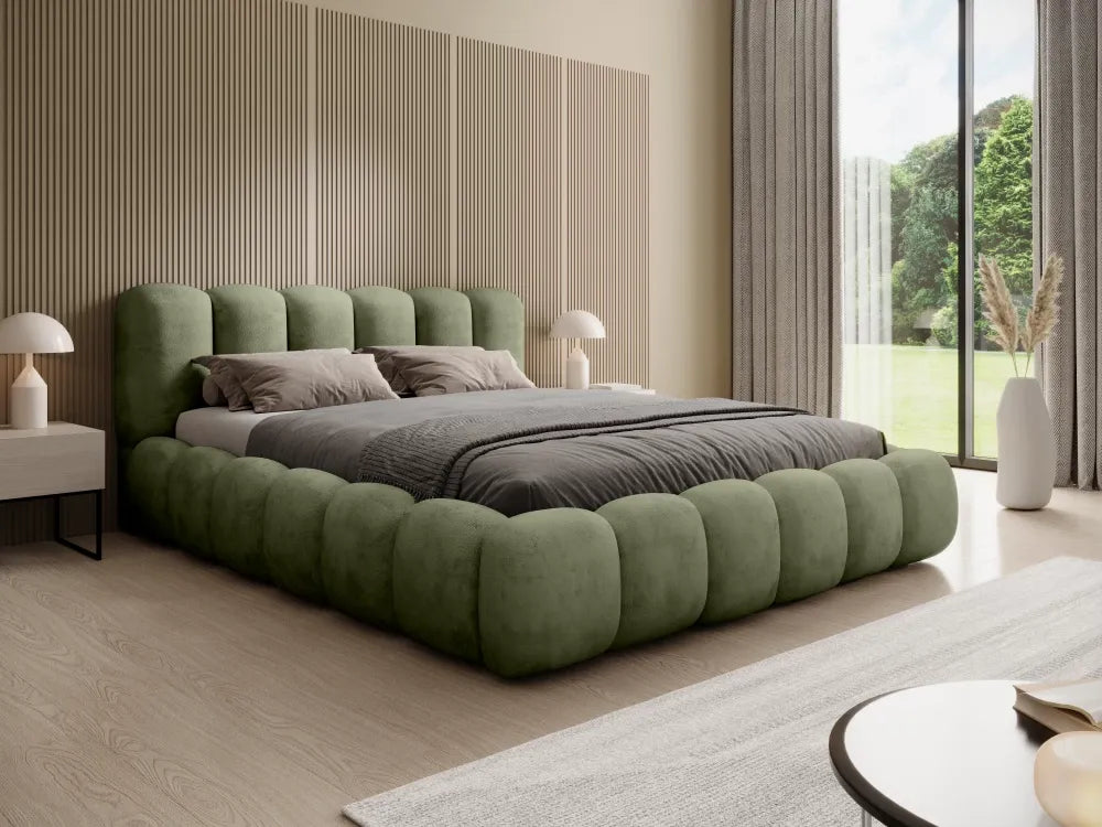 Pat 160x200cm tapitat cu Chenille Verde Dallas