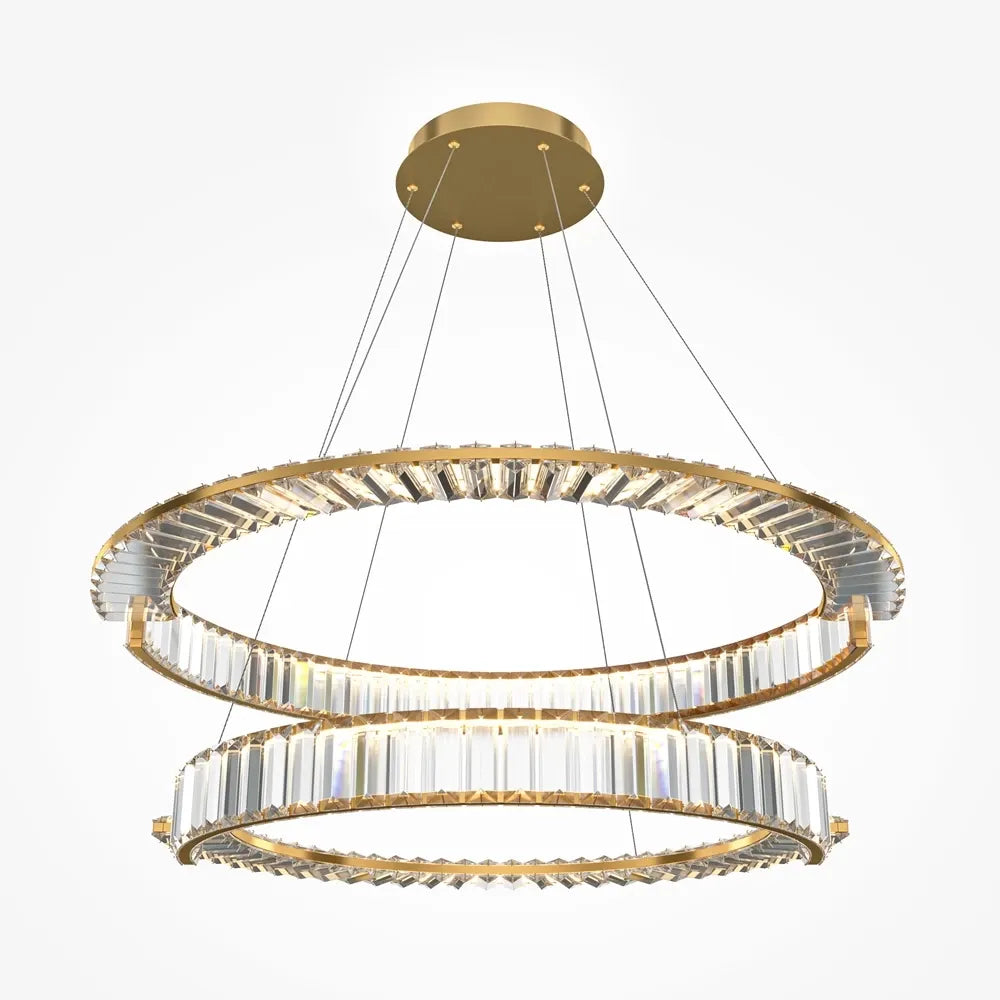 Candelabru din Aluminiu si Sticla Auriu/Transparent H150xD80cm 90W Krone
