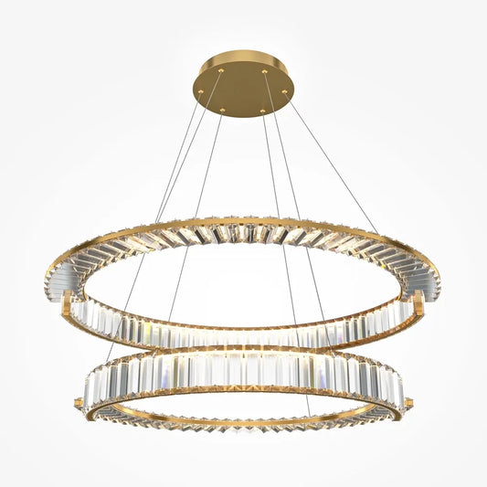 Candelabru din Aluminiu si Sticla Auriu/Transparent H150xD80cm 90W Krone