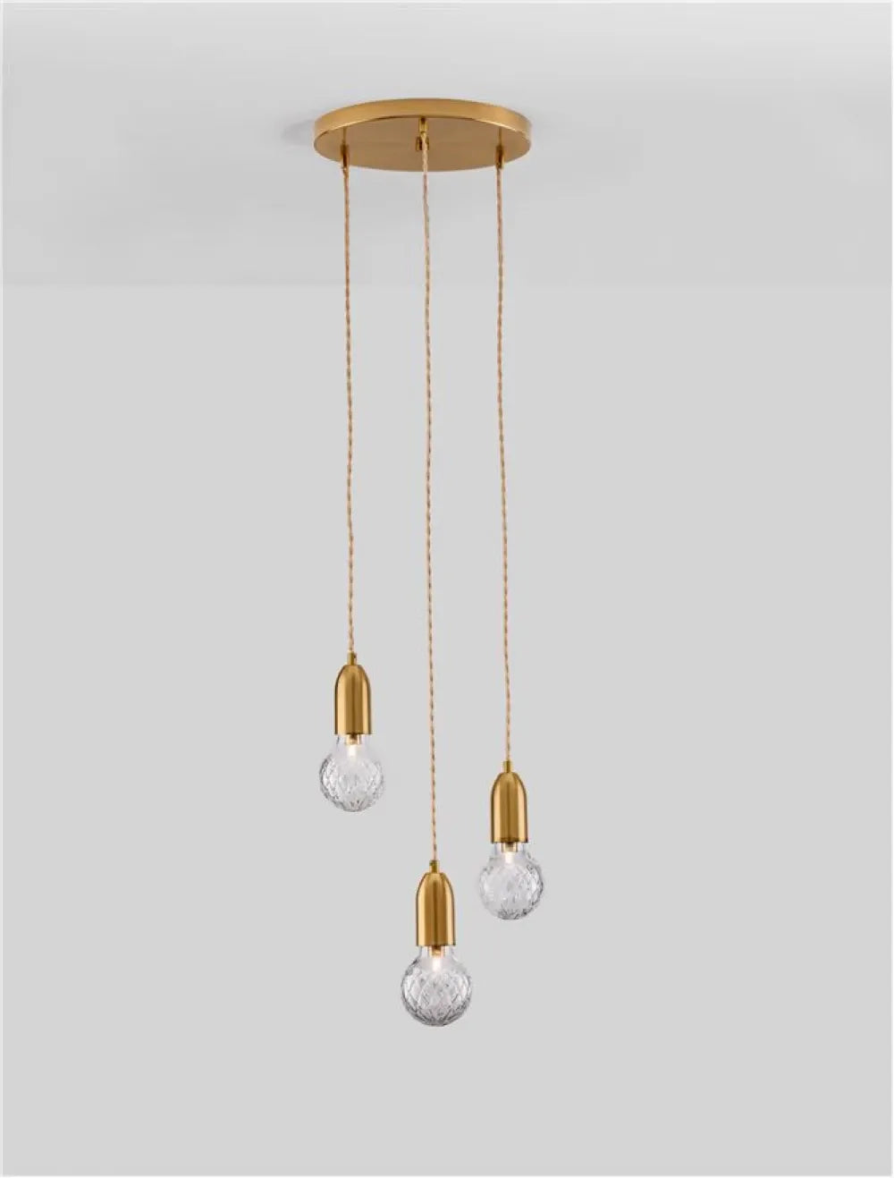 Lustra structura din Metal Alama si abajur din Sticla Transparent H150xL30cm IP20 VEDA