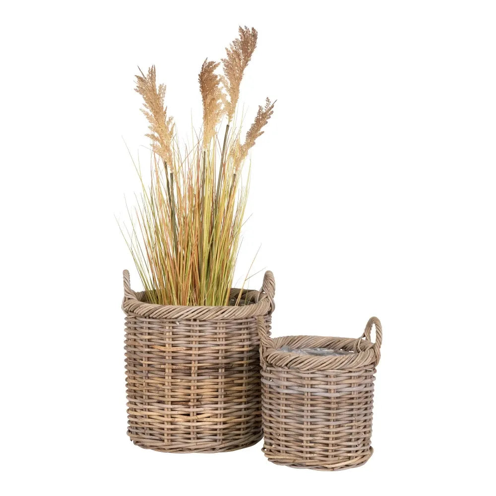 Set 2 cosuri din Ratan/Plastic Maro/Transparent H48/38xD40/30cm Gili