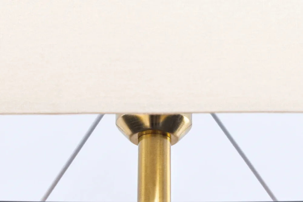 Veioza din Metal/Lemn Negru/Maro si Textil Bej L80xH60cm EUPHORIA