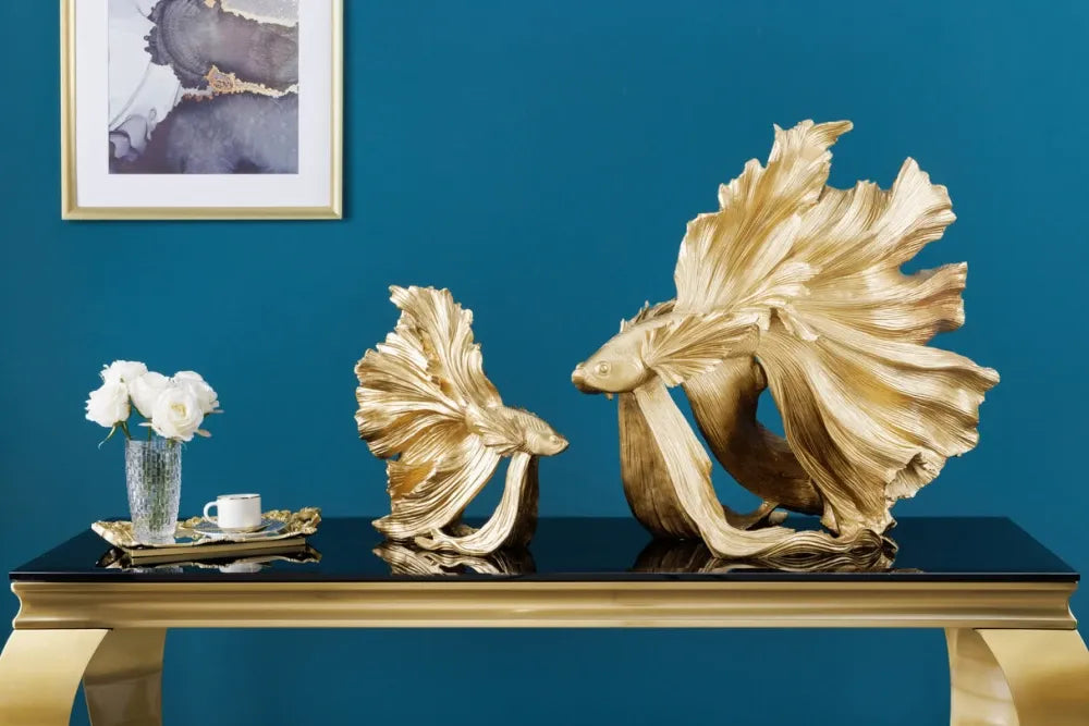 Statueta din Polirasina Auriu H36xL32cm Crowntail