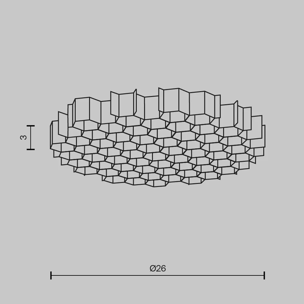Filtru de lumină anti-orbire HoneyComb ⌀26mm pentru spot Wise din Aluminiu Negru