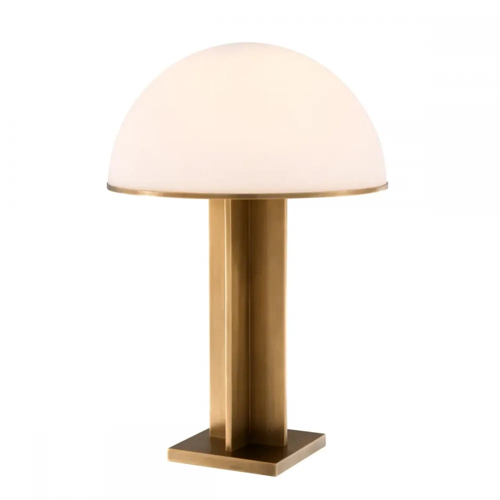 Veioza din Metal Alama si Sticla Alb H63.5xD40.5cm Berkley Eichholtz