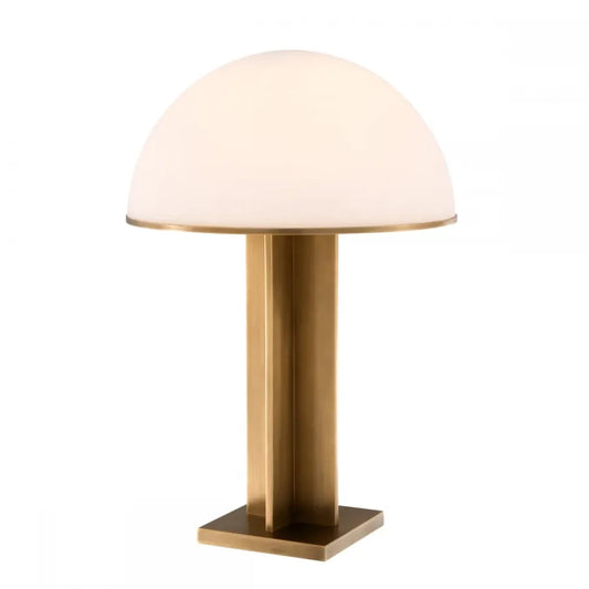 Veioza din Metal Alama si Sticla Alb H63.5xD40.5cm Berkley Eichholtz