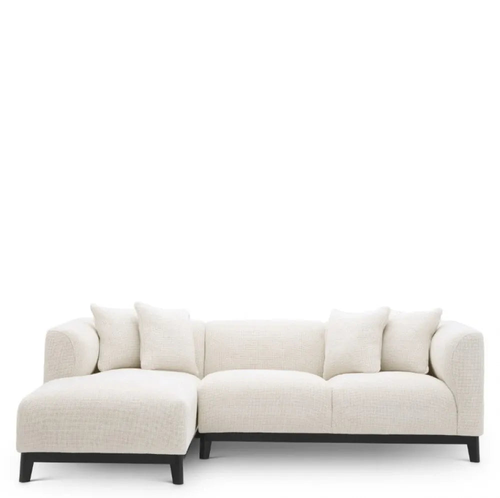 Coltar orientare stanga tapitat cu Stofa Lyssa Alb L163xAxH72cm Corso Lounge left Eichholtz