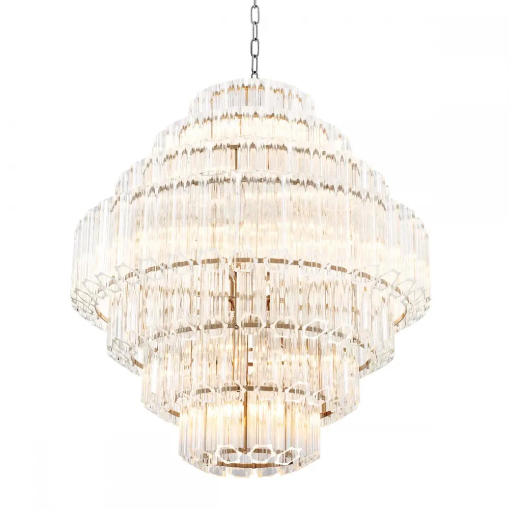 Candelabru din Metal Argintiu si Sticla Transparent H89xD80cm Vittoria L Eichholtz