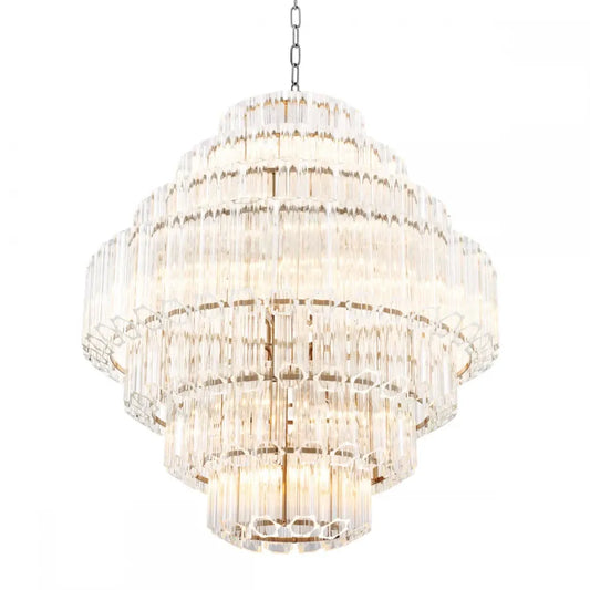 Candelabru din Metal Argintiu si Sticla Transparent H89xD80cm Vittoria L Eichholtz