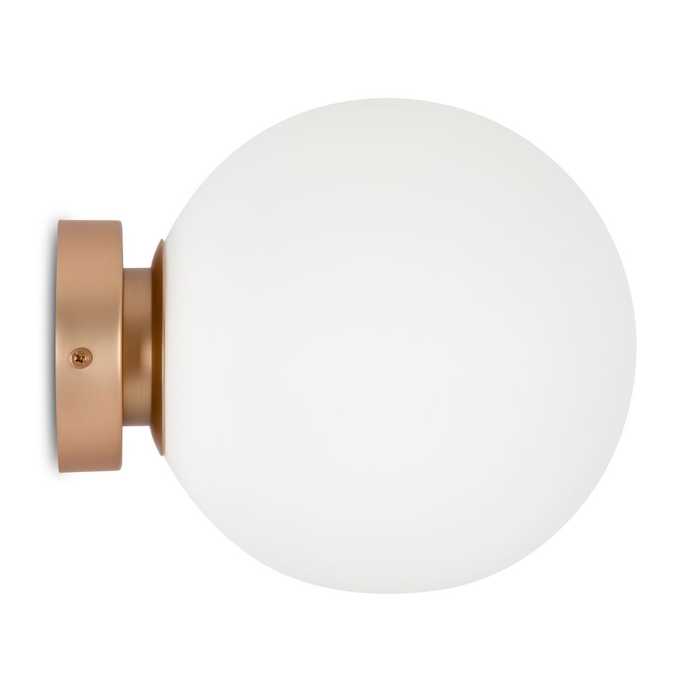 Aplica de perete Metal si Sticla Auriu/Alb D20xH20cm Basic form