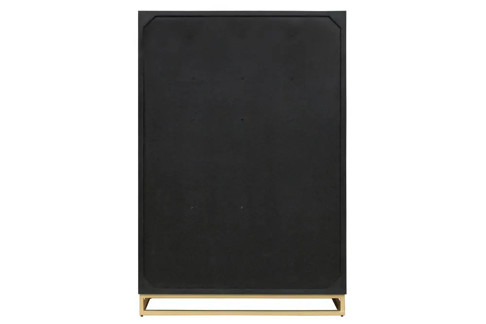 Dulap bar din Lemn de mango Negru/Auriu si Metal Auriu L95xH141cm GOLDEN SUNSET