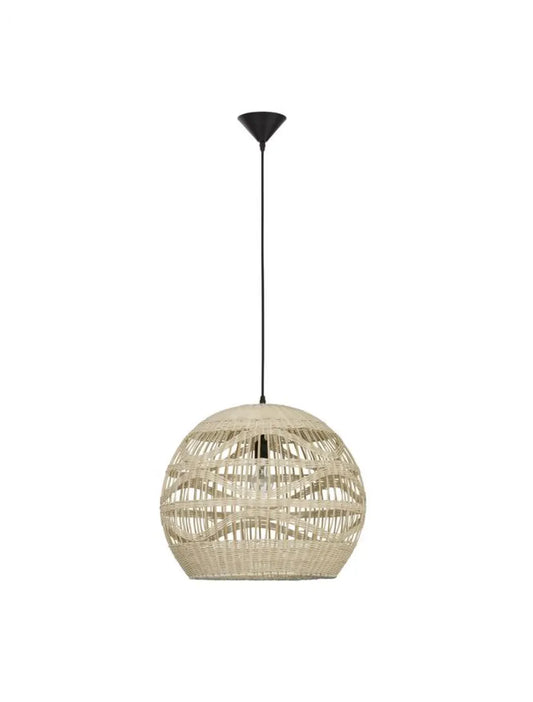 Pendul structura din Metal Negru si abajur din Ratan Bej H205xL48.5cm IP20 MARLO