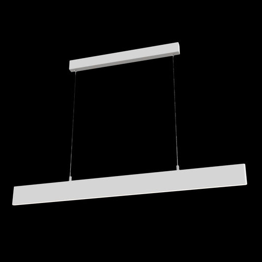 Lustra dreptunghiulara cu inaltime reglabila din Metal Alb cu LED L119x4xH130cm Step