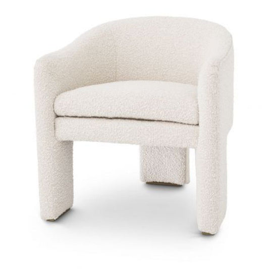 Fotoliu Pebbles Eichholtz tapitat cu Stofa Boucle Crem cu baza din Otel inoxidabil Auriu H69xL66xA67cm