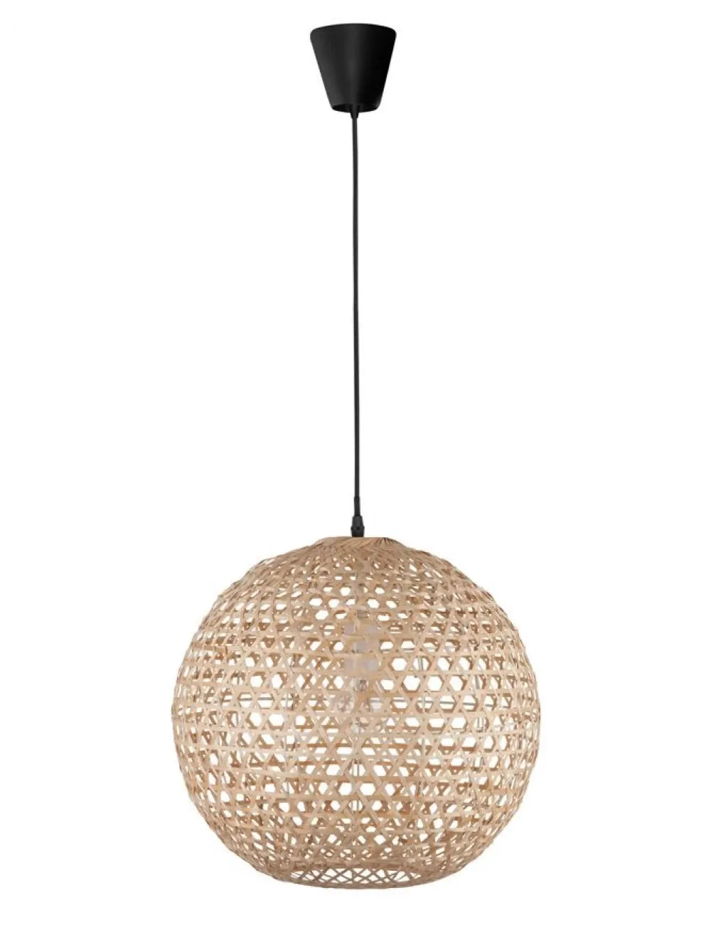 Pendul structura din Metal Negru si abajur din Ratan Bej H250xL40cm IP20 MELODY