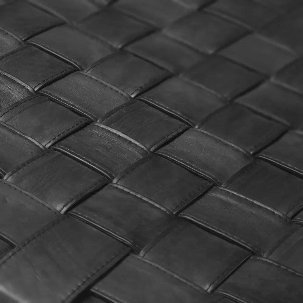 Fotoliu tapitat cu Piele naturala Negru L70xA69.5xH77cm Tiberio Eichholtz