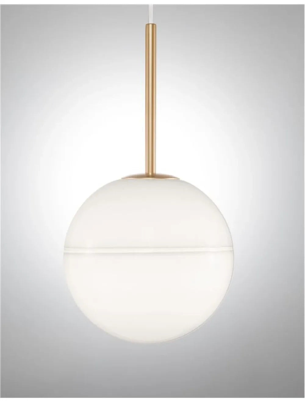 Pendul structura din Metal Auriu si abajur din Sticla Alb H180xL25cm IP20 CANTONA