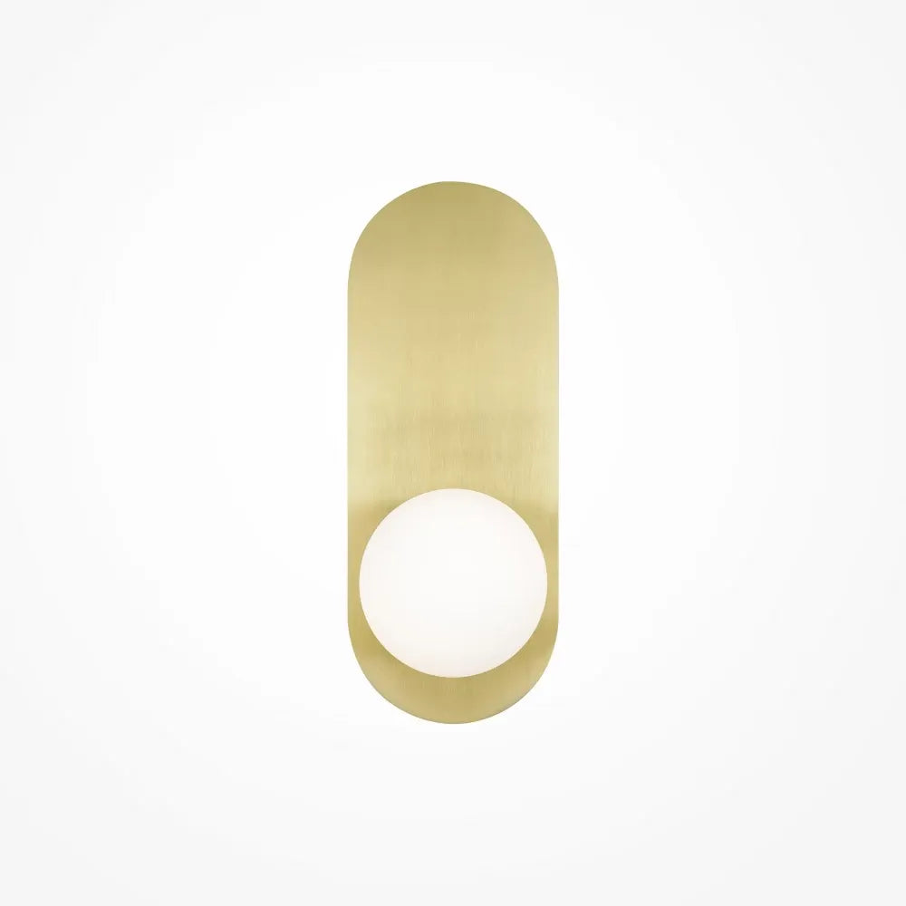 Aplica perete din Metal Auriu si Sticla Alb H31xL13cm Bao