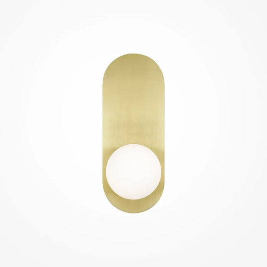 Aplica perete din Metal Auriu si Sticla Alb H31xL13cm Bao