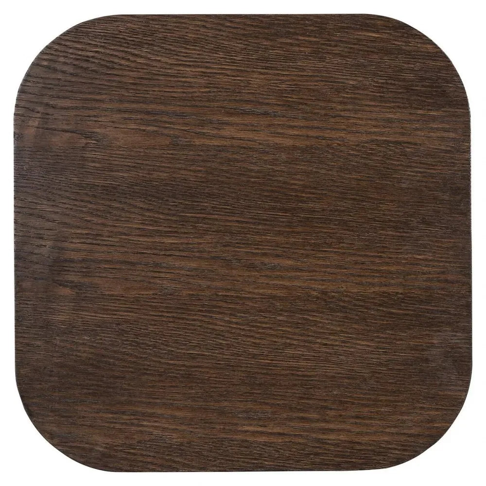 Masuta laterala Patrata din Furnir de stejar Maro si MDF Negru L50xH40cm Bonvoy