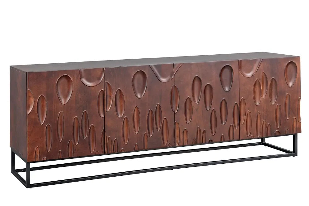 Comoda din Lemn de salcam Maro si Metal Negru L175xH76cm Dune