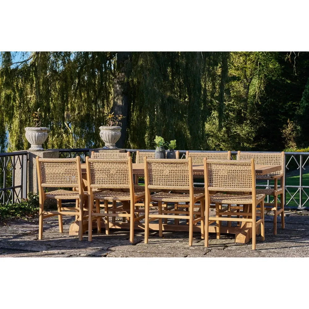 Set 2 scaune de exterior din Lemn de tec Maro si Ratan Maro H90xL50xA56cm Derby