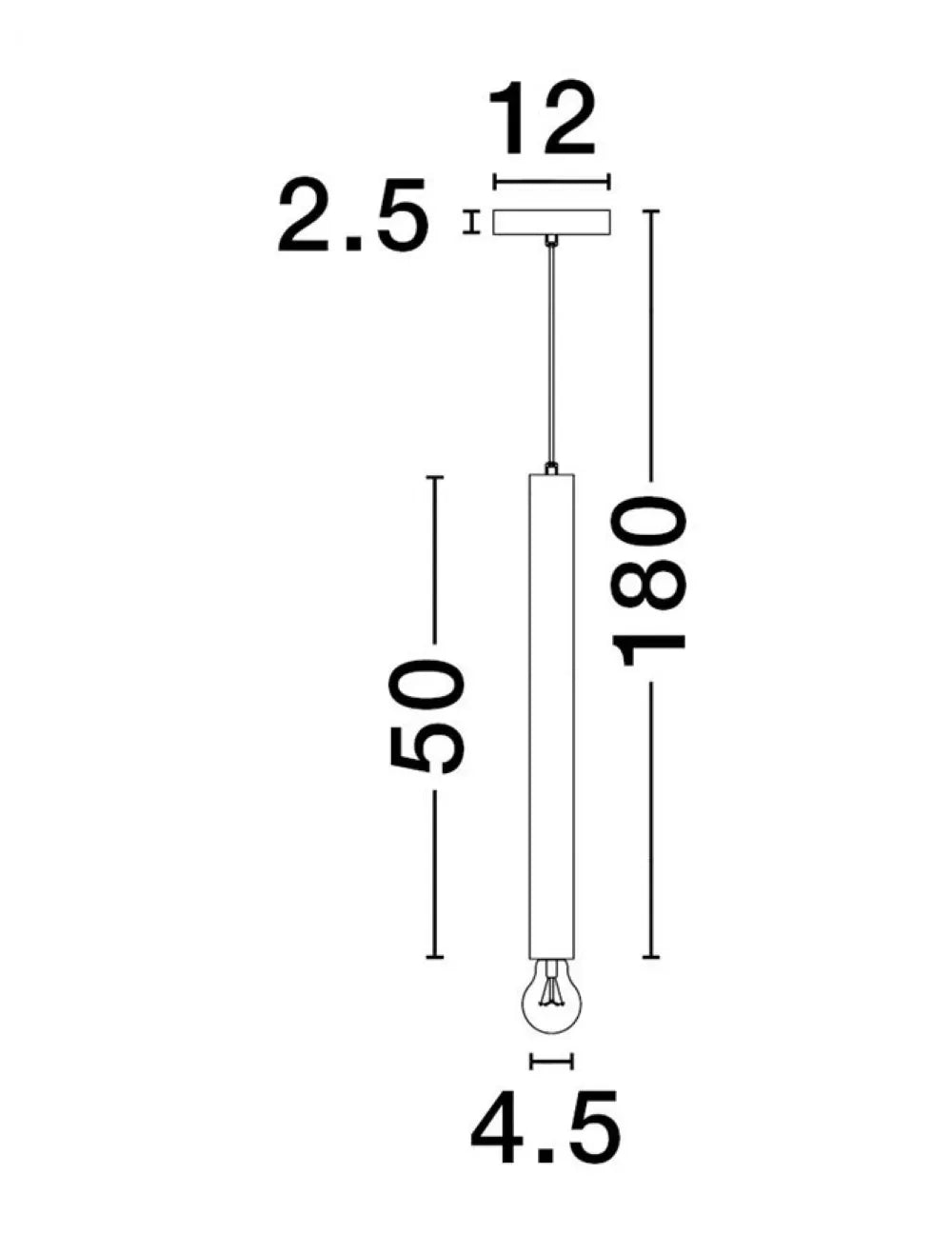 Pendul din Metal Auriu H180xL4.5cm IP20 NORWAY