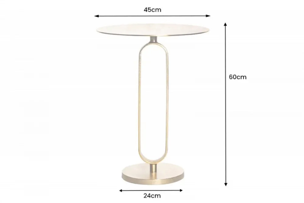 Masuta laterala Rotunda din Metal Auriu D45xH60cm Elegance