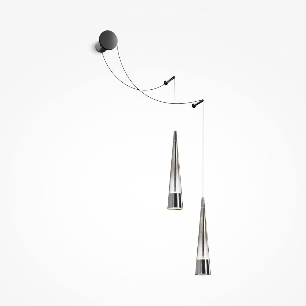 Aplica de perete Metal si Sticla Negru/Gri L39xH229cm Sintesi