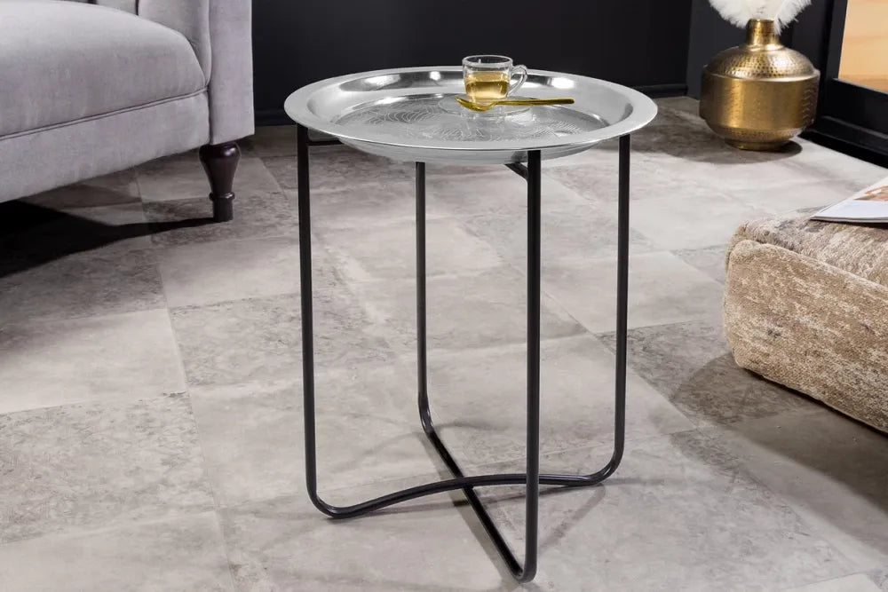 Masuta laterala din Metal Negru L40xH49cm Casablanca