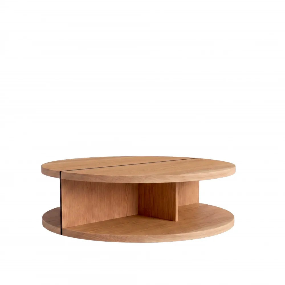 Masuta de cafea rotunda din Lemn de Nuc in dimensiuni multiple Beams