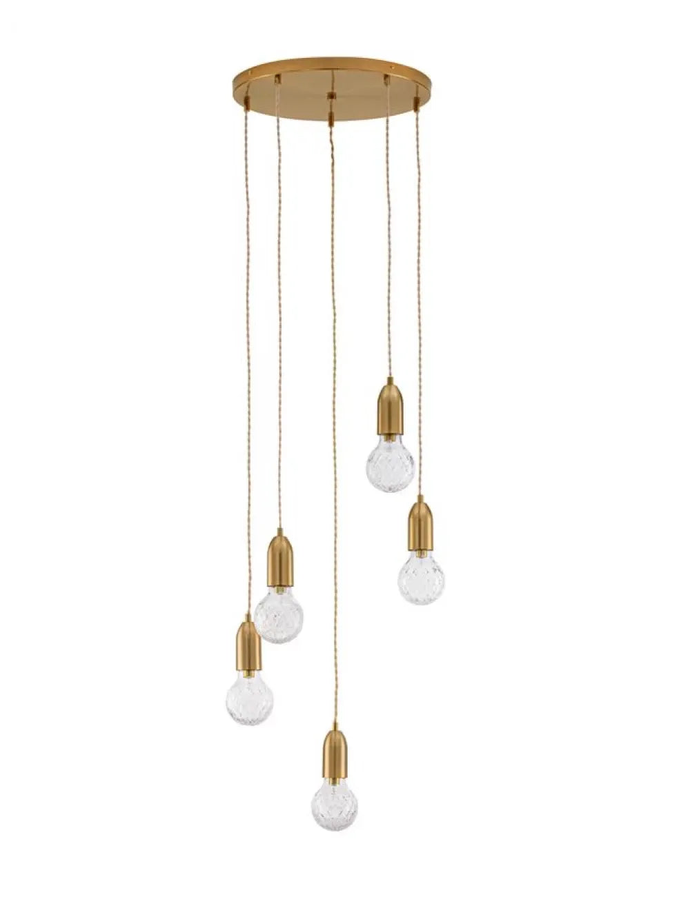 Lustra structura din Metal Alama si abajur din Sticla Transparent H150xL40cm IP20 VEDA