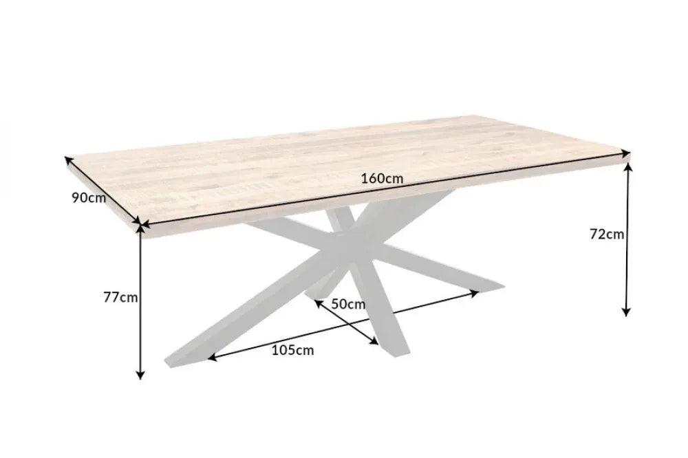 Masa din Lemn de mango Maro si Metal Negru L160xH77cm Galaxie