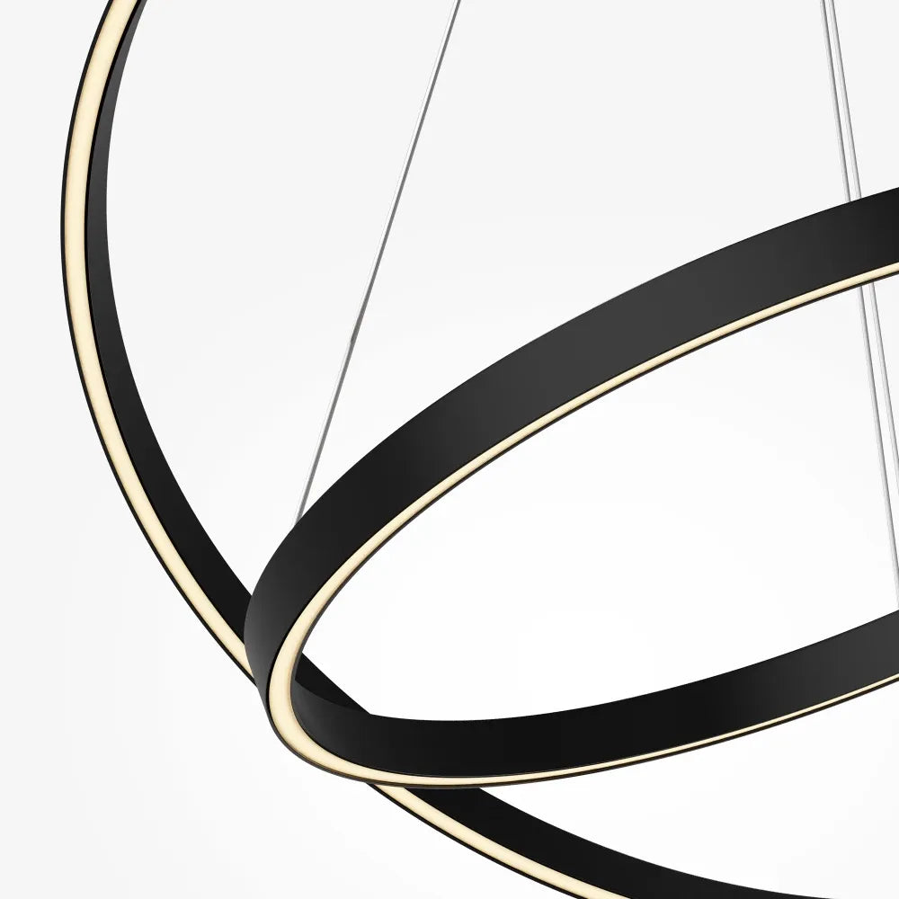 Lustra din Aluminiu Negru si Silicon Alb H134xD80cm Rim