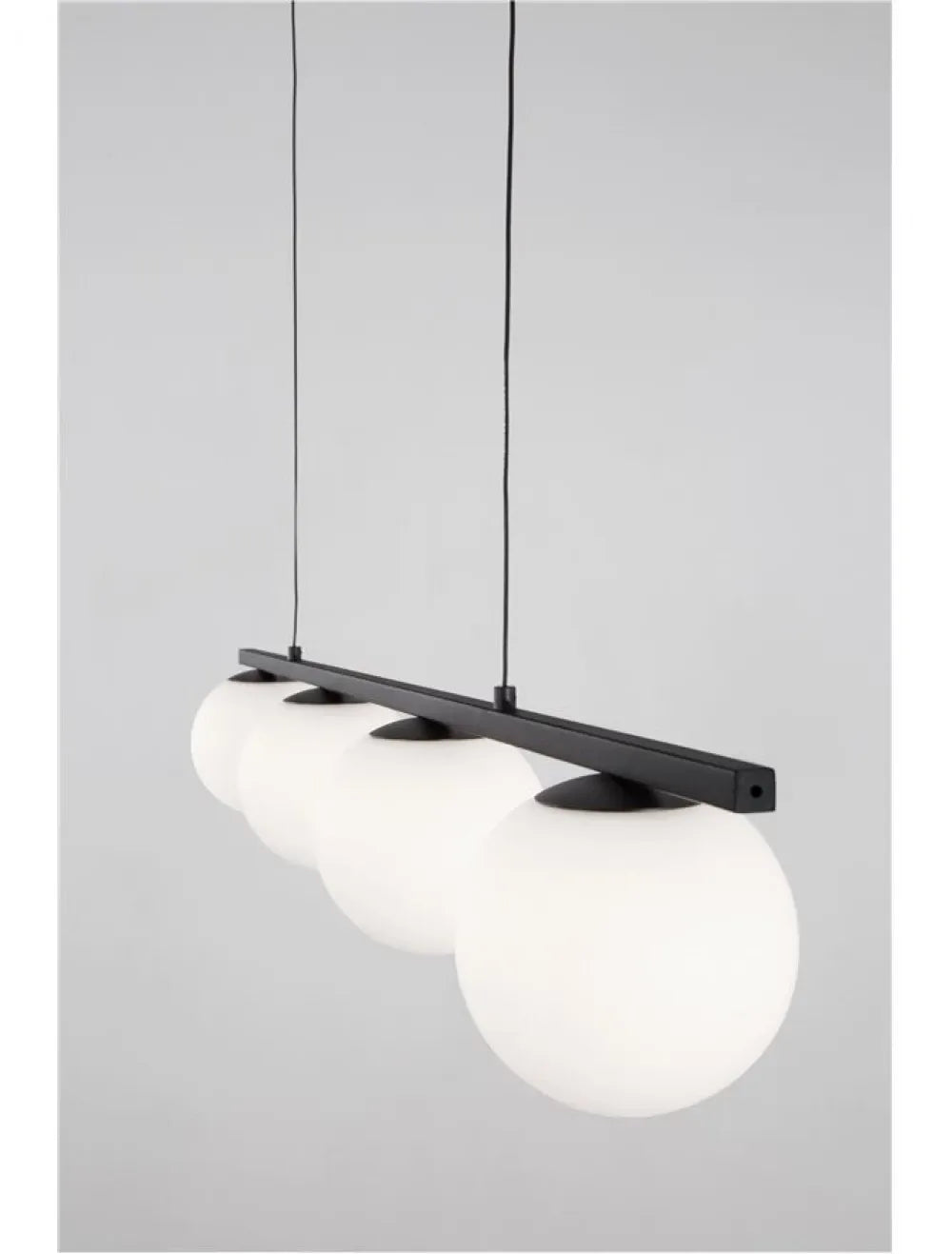 Lustra structura din Metal Negru si abajur din Sticla Alb H120xL72cm IP20 26W 1870lm 3200k JOLINE