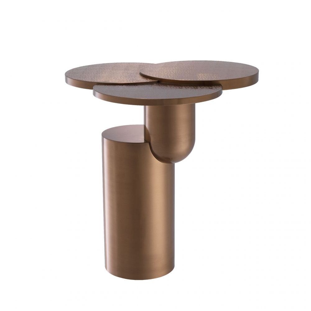 Masuta de colt rotunda din Metal Cupru D57xH61.5cm Armstrong